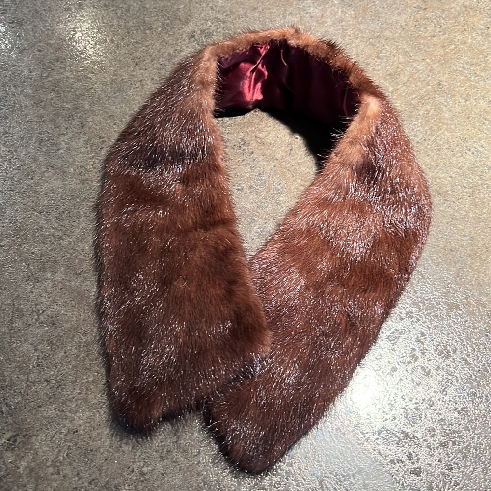 Vintage Antique 1940’s 1950’s Real Mink Fur Coat Collar Stole Halloween Retro